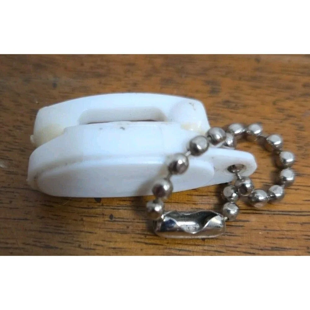 The Princess Phone Rotary Dial Telephone White Key Chain Charm Vintage 1960s